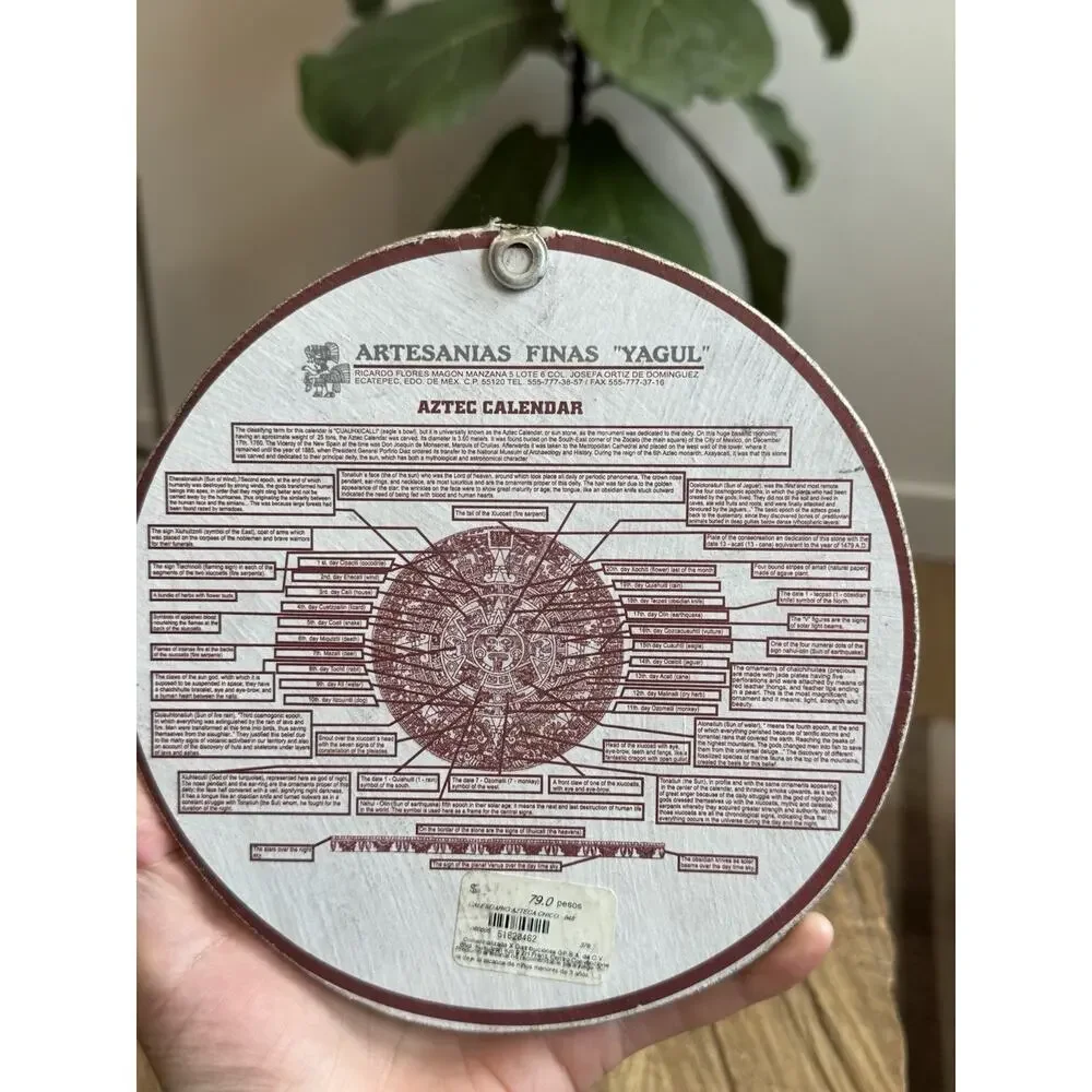 Aztec Mayan Calendar Plaque 7 In 6 In Wall Hanging Sandstone Set Of 2